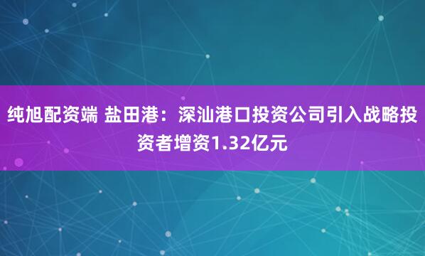 纯旭配资端 盐田港：深汕港口投资公司引入战略投资者增资1.32亿元
