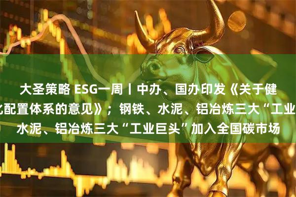 大圣策略 ESG一周丨中办、国办印发《关于健全资源环境要素市场化配置体系的意见》；钢铁、水泥、铝冶炼三大“工业巨头”加入全国碳市场
